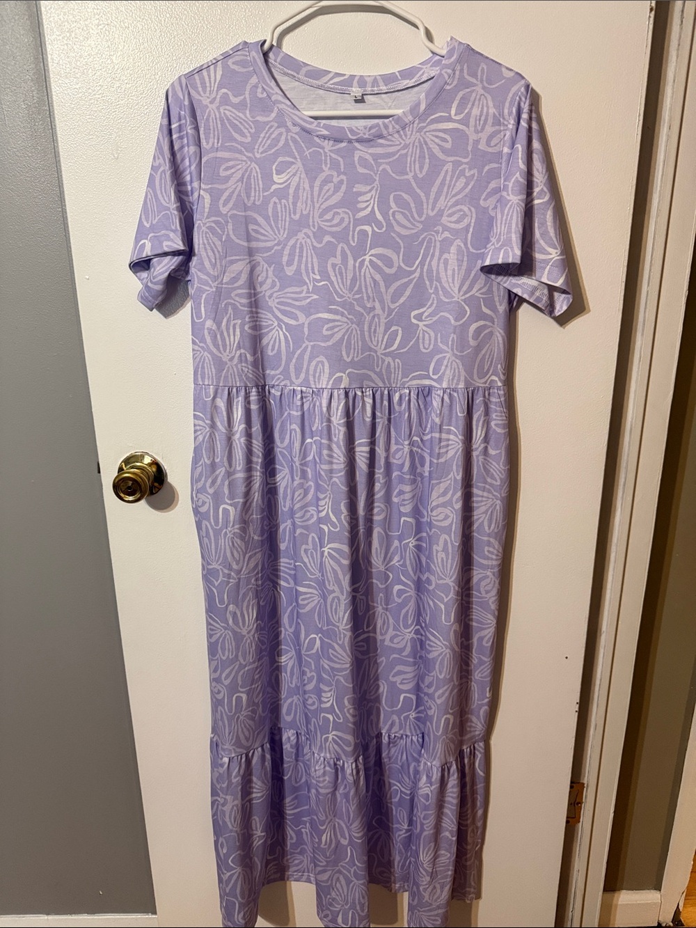 Lavender Floral Maxi Dress - Purple